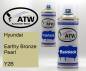 Preview: Hyundai, Earthy Bronze Pearl, Y2B: 400ml Sprühdose + 400ml Klarlack - Set, von ATW Autoteile West.